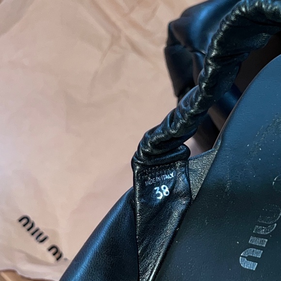 Miu Miu Black Platform Knot Strap Sandals - Picture 6 of 6